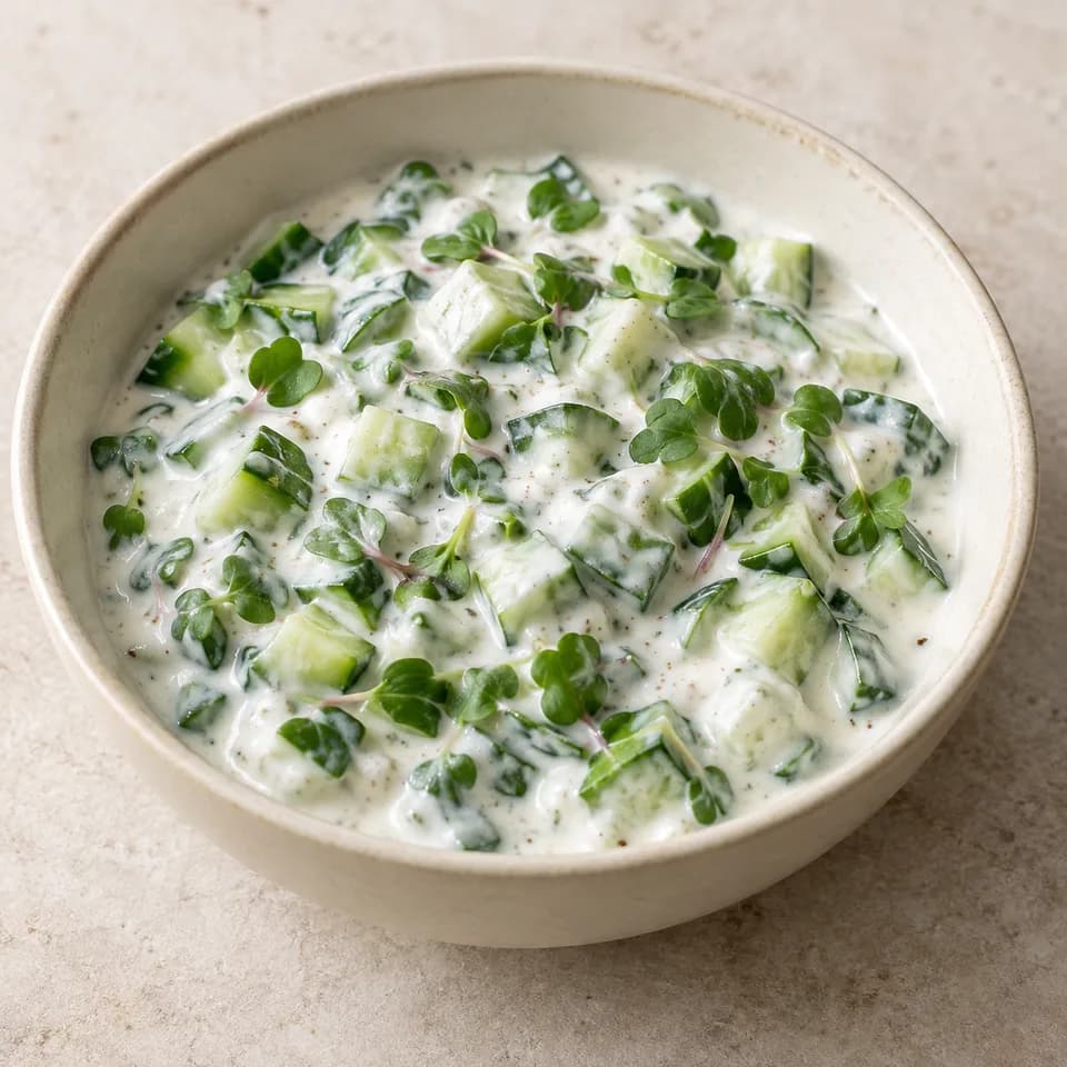 শসা ও মাইক্রোগ্রিন দিয়ে টক দই